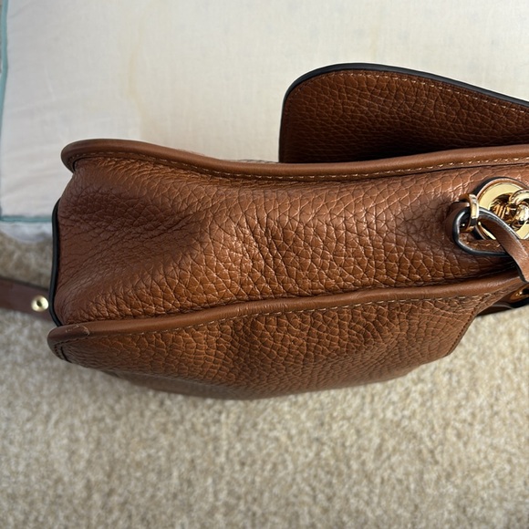 Michael Kors Brown Pebble Leather Satchel Bag with Cross Body Strap - Picture 6 of 8